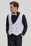 Men's White 3 Piece Shawl Lapel One Button Prom Suits