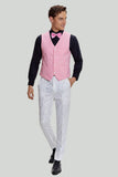 Men's White One Button Satin 2 Piece Shawl Lapel Wedding Suits