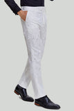 Men's White One Button Satin 2 Piece Shawl Lapel Wedding Suits