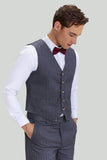 Men's Grey 3 Pieces Peak Lapel Wedding Guest Suit