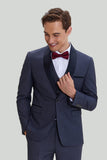 Men's Grey 3 Piece One Button Shawl Lapel Wedding Guest Suit