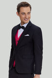 Men's Black Pink 2 Piece Notched Lapel Wedding Suits