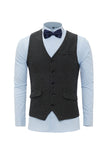 Men's Black Single Breasted Shawl Lapel Suit Vest