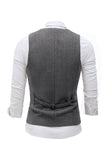 Men's Black Single Breasted Shawl Lapel Suit Vest