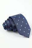 Men's Navy 5-Piece Accessory Set Tie and Bow Tie Pocket Square Flower Lapel Pin Tie Clip