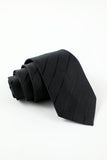 Men's Black Stripe Men's 5-Piece Accessory Set Tie and Bow Tie Pocket Square Flower Lapel Pin Tie Clip