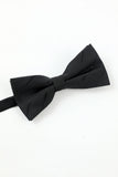 Men's Black Stripe Men's 5-Piece Accessory Set Tie and Bow Tie Pocket Square Flower Lapel Pin Tie Clip