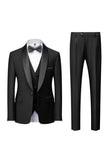 Men's Grey Slim Fit Shawl Lapel 3 Pieces One Button Wedding Suits