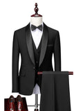 Men's Grey Slim Fit Shawl Lapel 3 Pieces One Button Wedding Suits