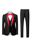 Men's Grey Slim Fit Shawl Lapel 3 Pieces One Button Wedding Suits