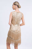 Black Sleeveless Sequins Fringes Flapper Gatsby Dress