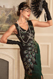 Sparkly Black Sequins Sequined Fringed Gatsby Dress