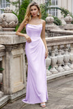 Black Sheath Spaghetti Straps Chiffon Floor Length Bridesmaid Dress