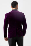 Men's Dark Purple Peak Lapel One Button 2 Piece Wedding Suits