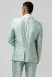 Men's Mint Shawl Lapel Jacquard One Button 2 Piece Prom Suits