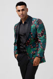 Men's Green Shawl Lapel One Button Jacquard Prom Blazer