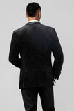 Men's Black Shawl Lapel One Button 3 Piece Wedding Suits