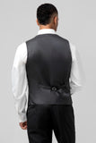 Men's Black Shawl Lapel One Button 3 Piece Wedding Suits