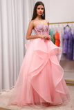 A Line Sweetheart Strapless Long Black Prom Dress with Beading