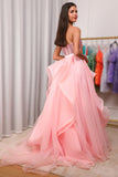 A Line Sweetheart Strapless Long Black Prom Dress with Beading