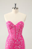 Classy Lilac Bodycon Sweetheart Corset Short Homecoming Dress with Sequins