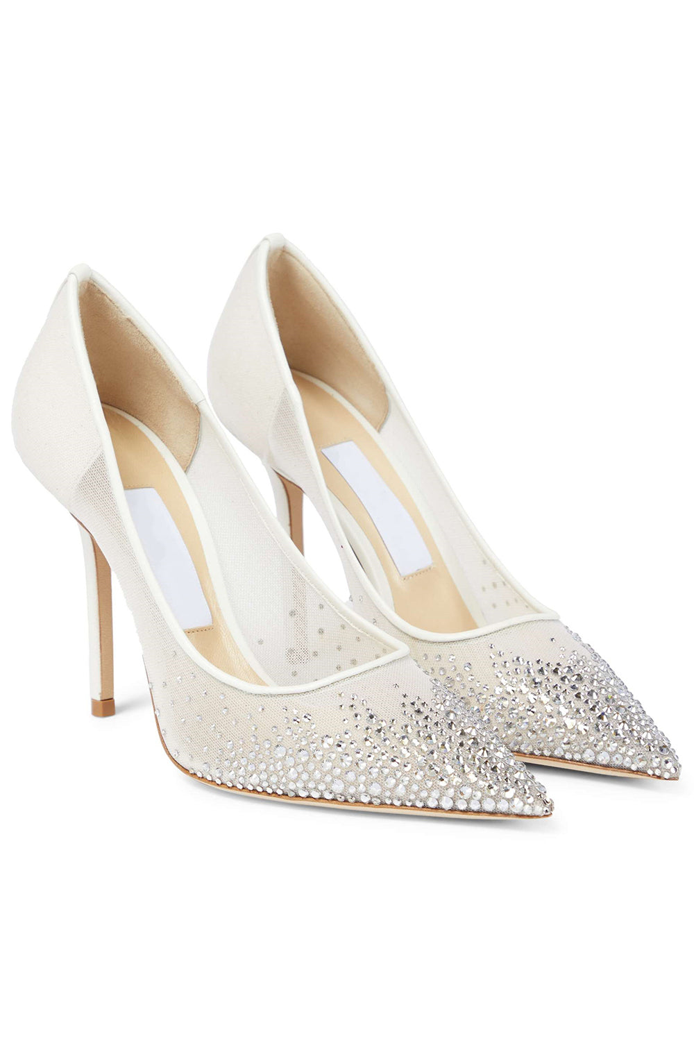 Covergirl Ivory Diamante Sling Back Pointed Heels – Club L London - USA