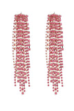 Fuchsia Beaded Wedding Earrings