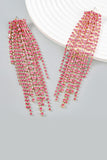 Fuchsia Beaded Wedding Earrings