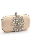 Champagne Rhinestone Evening Clutch Purse Bag