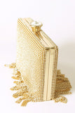 Luxury Rhinestone Tassel Golden Evening Party Clutch Bag