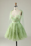 Green A Line Sweetheart Short Homecoming Dress with Appliques Sequins